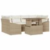 vidaXL Ensemble de canap&eacute; de jardin 7 pc Beige polyrotin