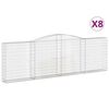 vidaXL Paniers &agrave; gabions arqu&eacute;s 8 pcs 400x30x120/140 cm Fer galvanis&eacute;