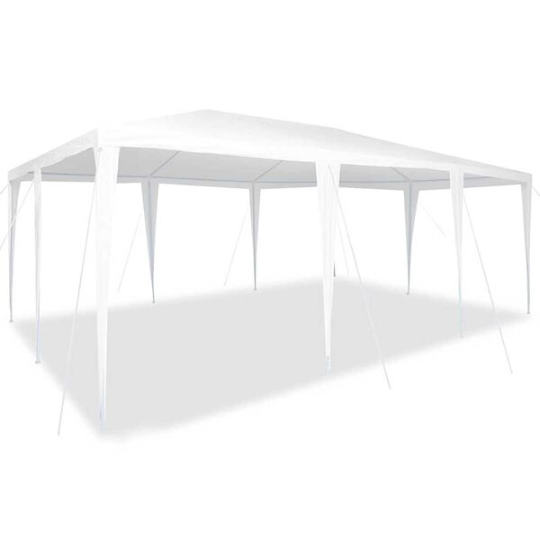 vidaXL Tente de f&ecirc;te Blanc 600 x 400 x 266 cm Poly&eacute;thyl&egrave;ne et acier