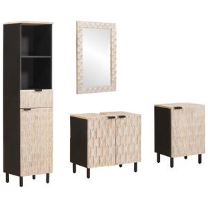 vidaXL Ensembles de salle de bain 4 pc Finition Lavage Blanc