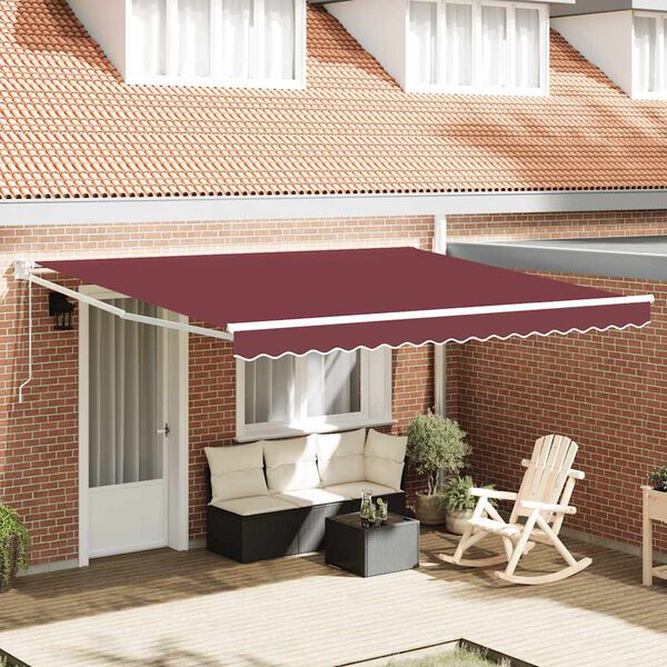 vidaXL Auvent r&eacute;tractable automatique bordeaux 400x300 cm