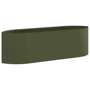 vidaXL Jardin sur&eacute;lev&eacute; Vert olive 140 x 40 x 40 cm Acier