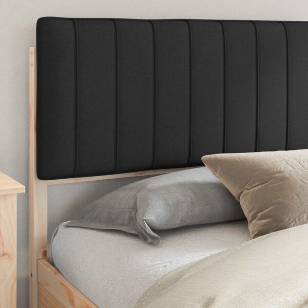 vidaXL Cadre de lit avec t&ecirc;te de lit rembourr&eacute;e Noir 200 x 200 cm