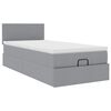 vidaXL Lit ottoman avec matelas gris clair 100x200 cm tissu