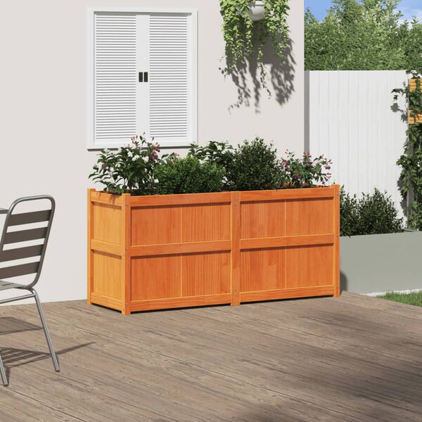 vidaXL Jardinière cire marron 150x50x70 cm bois de pin massif
