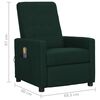 vidaXL Fauteuil de massage Vert fonc&eacute; Tissu