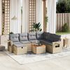 vidaXL Salon de jardin avec coussins 8pcs m&eacute;lange beige r&eacute;sine tress&eacute;e