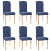 vidaXL Chaises &agrave; manger lot de 6 bleu tissu