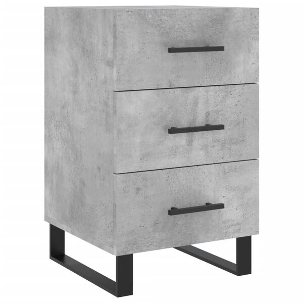 vidaXL Table de chevet gris b&eacute;ton 40x40x66 cm bois d'ing&eacute;nierie