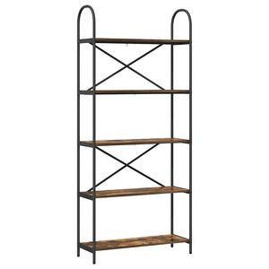 vidaXL &Eacute;tag&egrave;re Ch&ecirc;ne fum&eacute; 80 x 30 x 183 cm Bois d'ing&eacute;nierie
