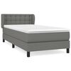 vidaXL Sommier &agrave; lattes de lit avec matelas Gris fonc&eacute; 100x200cm Tissu