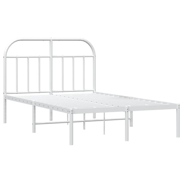 vidaXL Cadre de lit m&eacute;tal sans matelas et t&ecirc;te de lit blanc 120x190 cm