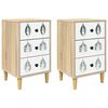 vidaXL Table de chevet HANAU 2 pc Ch&ecirc;ne Sonoma 36 x 33 x 60 cm