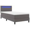 vidaXL Lit &agrave; ressorts avec matelas Gris 90 x 190 cm Simili cuir