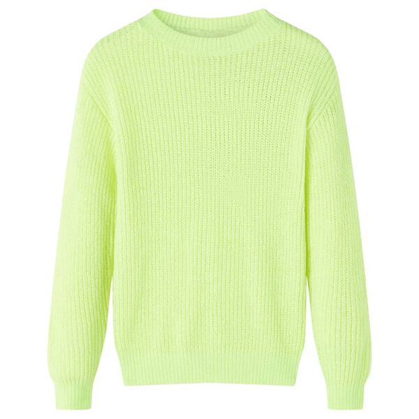 Pull-over tricot&eacute; pour enfants jaune fluo 128