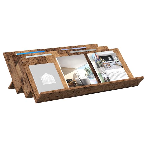 vidaXL &Eacute;tag&egrave;re &agrave; magazines avec &eacute;tag&egrave;re Bois ancien 90 x 53 x 28,5 cm