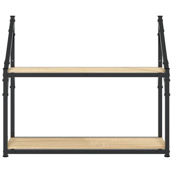 vidaXL Étagère murale à 2 niveaux Chêne Sonoma 60 x 21 x 51 cm Bois d'ingénierie