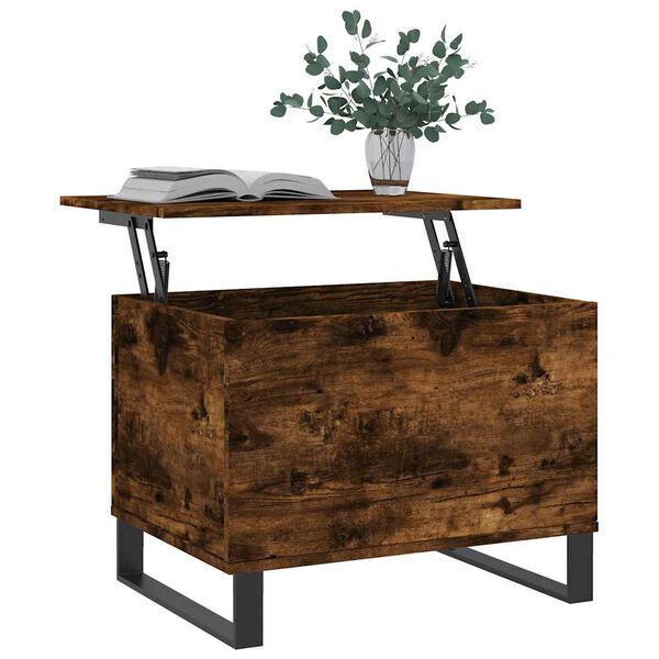 vidaXL Table basse Chêne fumé 60x44,5x45 cm Bois d'ingénierie