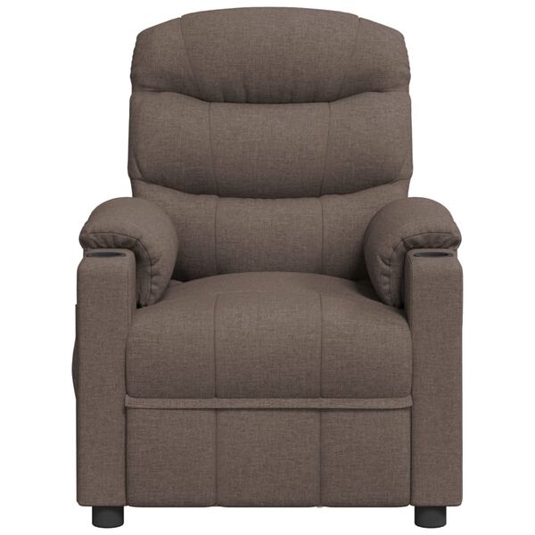 vidaXL Fauteuil inclinable &eacute;lectrique Taupe Tissu