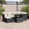 vidaXL Salon de jardin 7 pcs avec coussins noir r&eacute;sine tress&eacute;e