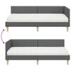 vidaXL Cadre de lit d'angle avec matelas Autre 2 pcs Gris tissu