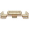 vidaXL Salon de jardin 8 pcs avec coussins Bois de pin massif