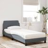 vidaXL Lit avec matelas Dover gris foncé 80x200 cm velours