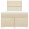 vidaXL Sommier &agrave; lattes de lit avec matelas Cr&egrave;me 120x200 cm Tissu