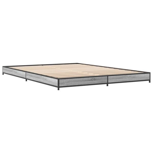 vidaXL Cadre de lit sans matelas sonoma gris 120x200 cm