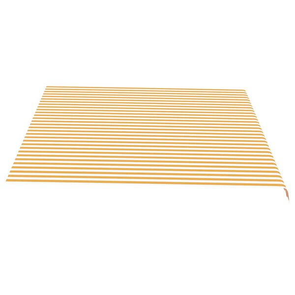 vidaXL Tissu de remplacement pour auvent Jaune et blanc 4,5x3,5 m