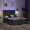 vidaXL Lit avec rangement et LED Gris fonc&eacute; 140 x 190 cm Polyester