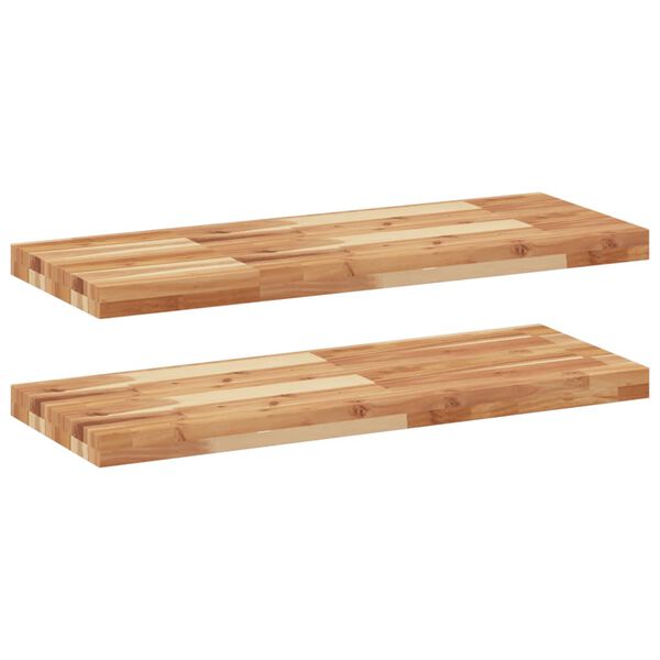 vidaXL &Eacute;tag&egrave;res flottantes 2 pcs 100x30x4 cm acacia massif &agrave; l'huile