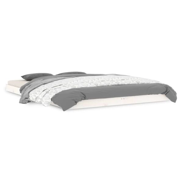 vidaXL Cadre de lit sans matelas blanc 140x200 cm bois de pin massif