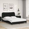 vidaXL Lit avec matelas Hvar noir et blanc 140x200 cm similicuir