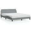 vidaXL Cadre de lit Dover gris clair 152x203 cm tissu