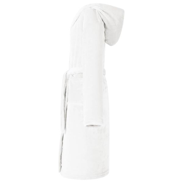 vidaXL Peignoir avec capuche Blanc l Flanelle