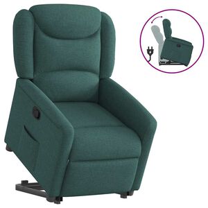 vidaXL Fauteuil inclinable vert fonc&eacute; tissu