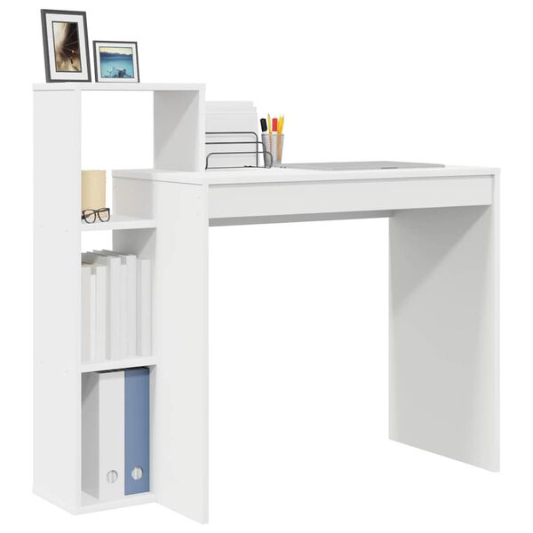 vidaXL Bureau avec étagère Blanc 100 x 40 x 90 cm Bois d'ingénierie