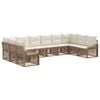 vidaXL Ensemble de canap&eacute; de jardin 10 pc Beige polyrotin