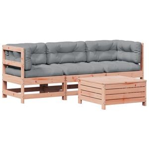 vidaXL Salon de jardin 4 pcs avec coussins bois massif douglas