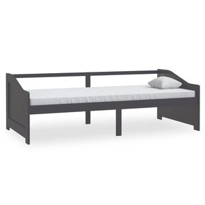 vidaXL Lit de repos 3 places sans matelas Gris fonc&eacute; 90x200 cm