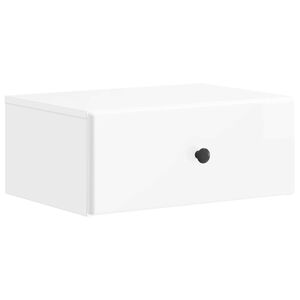vidaXL Cabinet de chevet mural Blanc brillant 49 x 34,5 x 20 cm