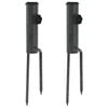 vidaXL Support de parasol avec piquets 2 pcs 9x35 cm acier galvanis&eacute;