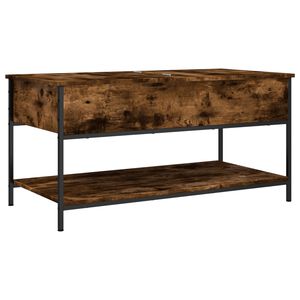 vidaXL Table basse ch&ecirc;ne fum&eacute; 100x50x50 cm bois d'ing&eacute;nierie et m&eacute;tal