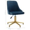vidaXL Chaise pivotante de salle &agrave; manger Bleu Velours