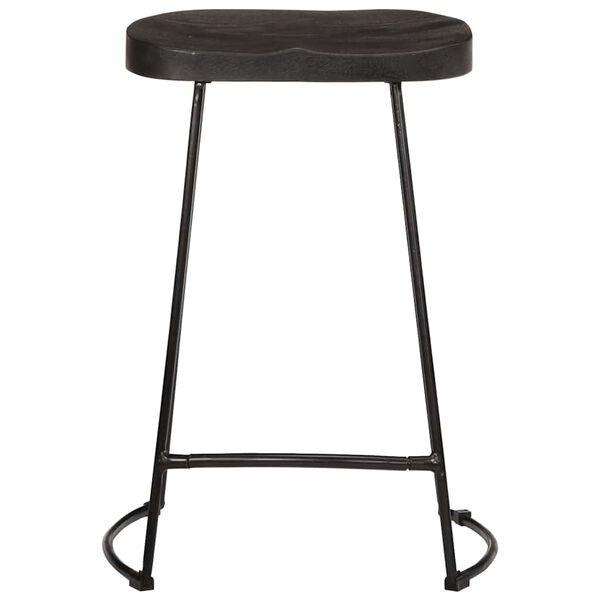 vidaXL Tabourets de bar lot de 2 noir 45x40x62 cm bois manguier massif