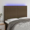 vidaXL T&ecirc;te de lit &agrave; LED Marron fonc&eacute; 144x5x118/128 cm Tissu