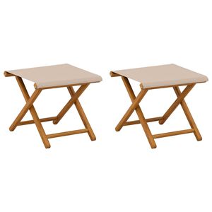 vidaXL Chaise Longue 2 pcs Bois d'eucalyptus massif Beige