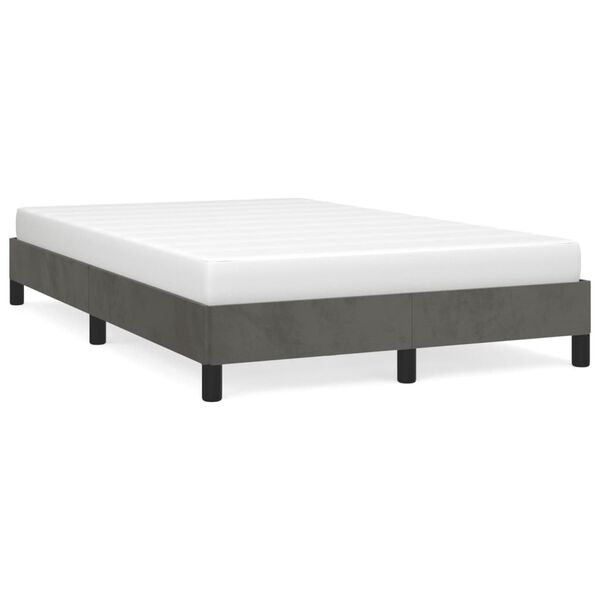 vidaXL Cadre de lit sans matelas gris foncé 120x190 cm velours