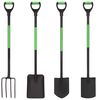 vidaXL Ensemble d'outils de jardinage 4 pcs Poign&eacute;e en D Acier